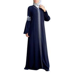 Laced Sleeve Muslim Abaya