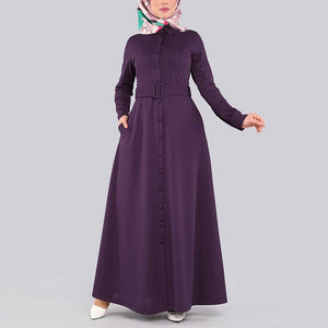 Belted Button-down Abaya