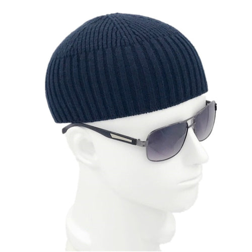 Men's Knitted Wool Blend Skull Cap