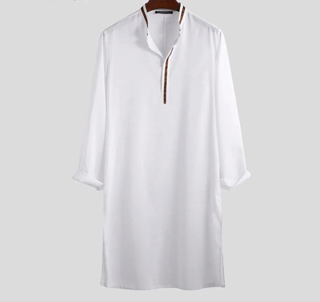 Men's Muslim Long Sleeve Collared Kaftan