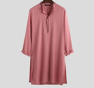 Men's Muslim Long Sleeve Collared Kaftan