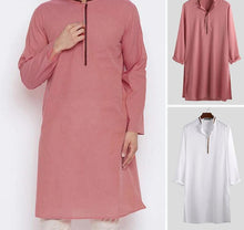 Load image into Gallery viewer, Men&#39;s Muslim Long Sleeve Collared Kaftan