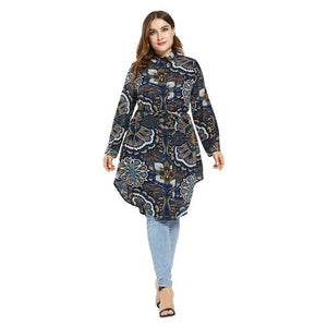 Women's Muslim Print Long Sleeve Top