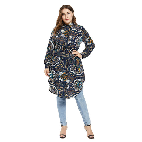 Women's Muslim Print Long Sleeve Top