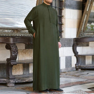 Men's Muslim Long Sleeve Formal Thobe