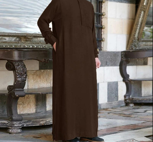 Men's Muslim Long Sleeve Formal Thobe