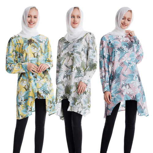 Floral Long Sleeve Muslim Top