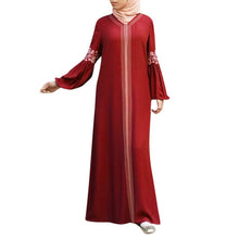 Load image into Gallery viewer, Laced Sleeve Muslim Abaya