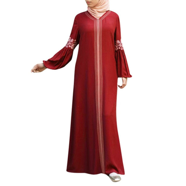 Laced Sleeve Muslim Abaya