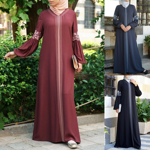 Laced Sleeve Muslim Abaya