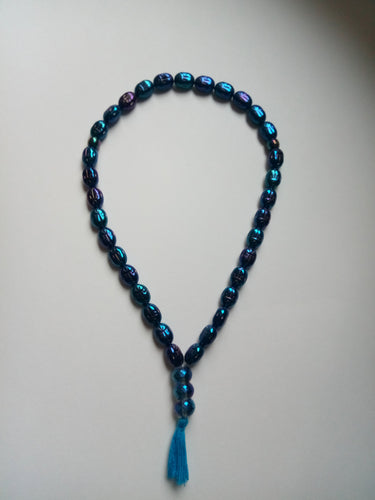 33 Bead Tasbih Blue Iris Prayer Strand