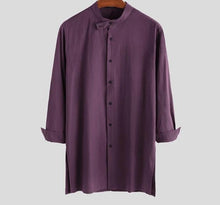 Load image into Gallery viewer, Muslim Men&#39;s Collar Button Up Long Sleeve Kaftan
